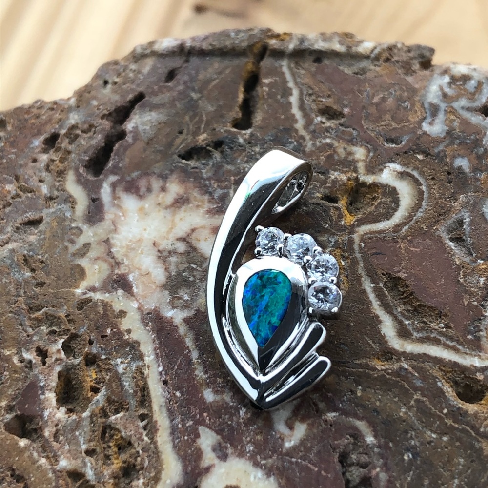 Opal Sweep Sterling Pendant